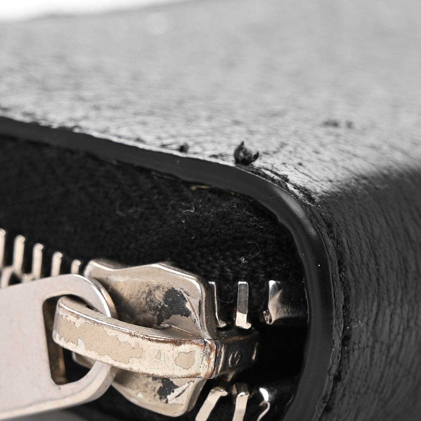 Calfskin Zip Lanyard Wallet Black