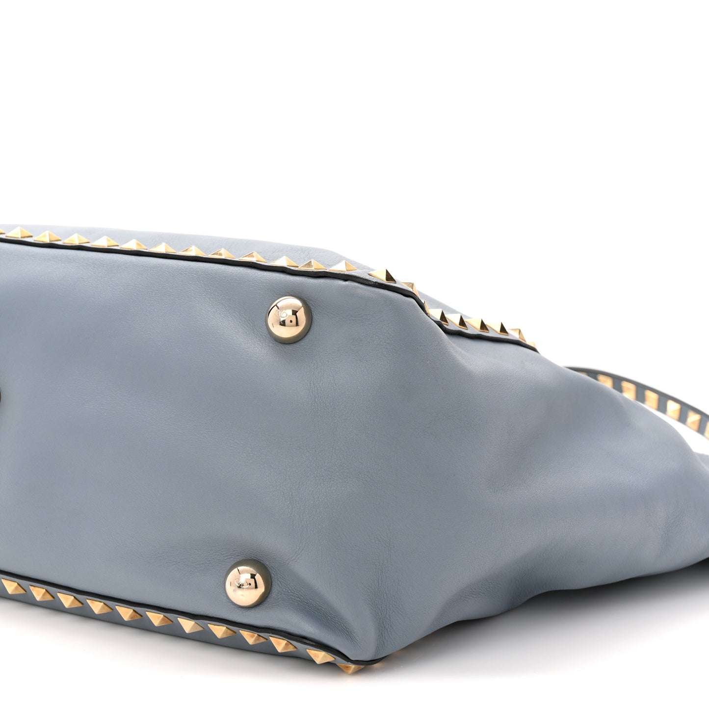 Calfskin Medium Rockstud Tote Blue