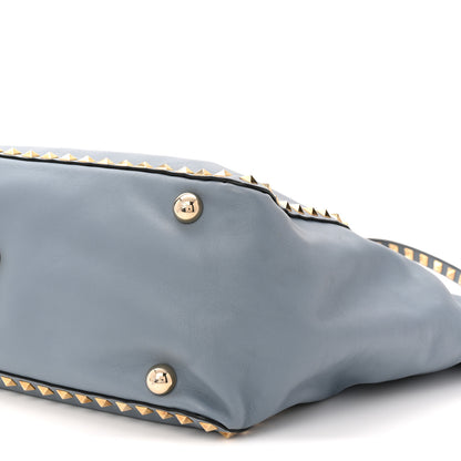 Valentino Garavani Calfskin Medium Rockstud Tote Blue 9 of 10