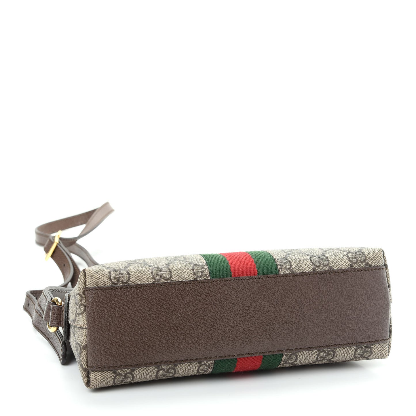 GG Supreme Monogram Textured Dollar Calfskin Web Small Ophidia Dome Shoulder Bag Beige Ebony New Acero