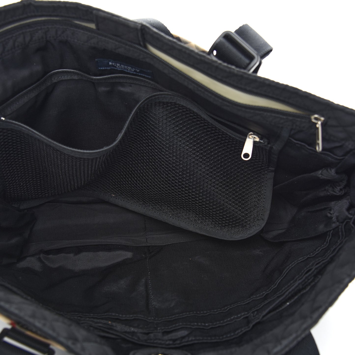 Nylon Quilted Diaper Bag Black