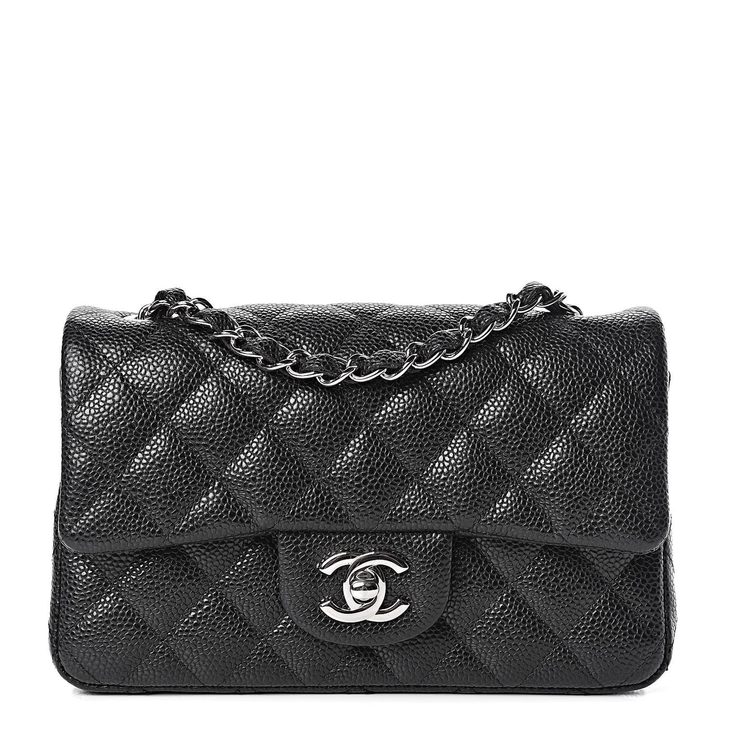 Caviar Quilted Mini Rectangular Flap Black