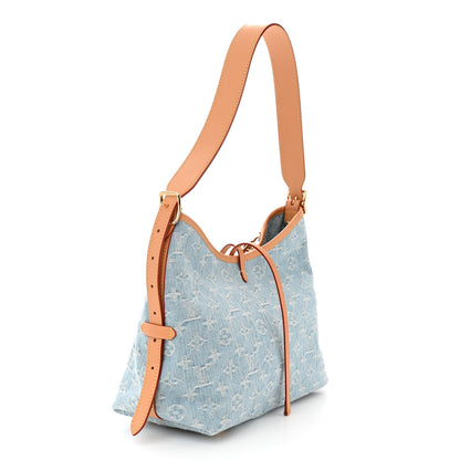 Louis Vuitton Monogram Denim CarryAll PM Sky Blue 4 of 10