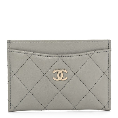 Chanel Lambskin Quilted Card Holder Grey 1 of 10