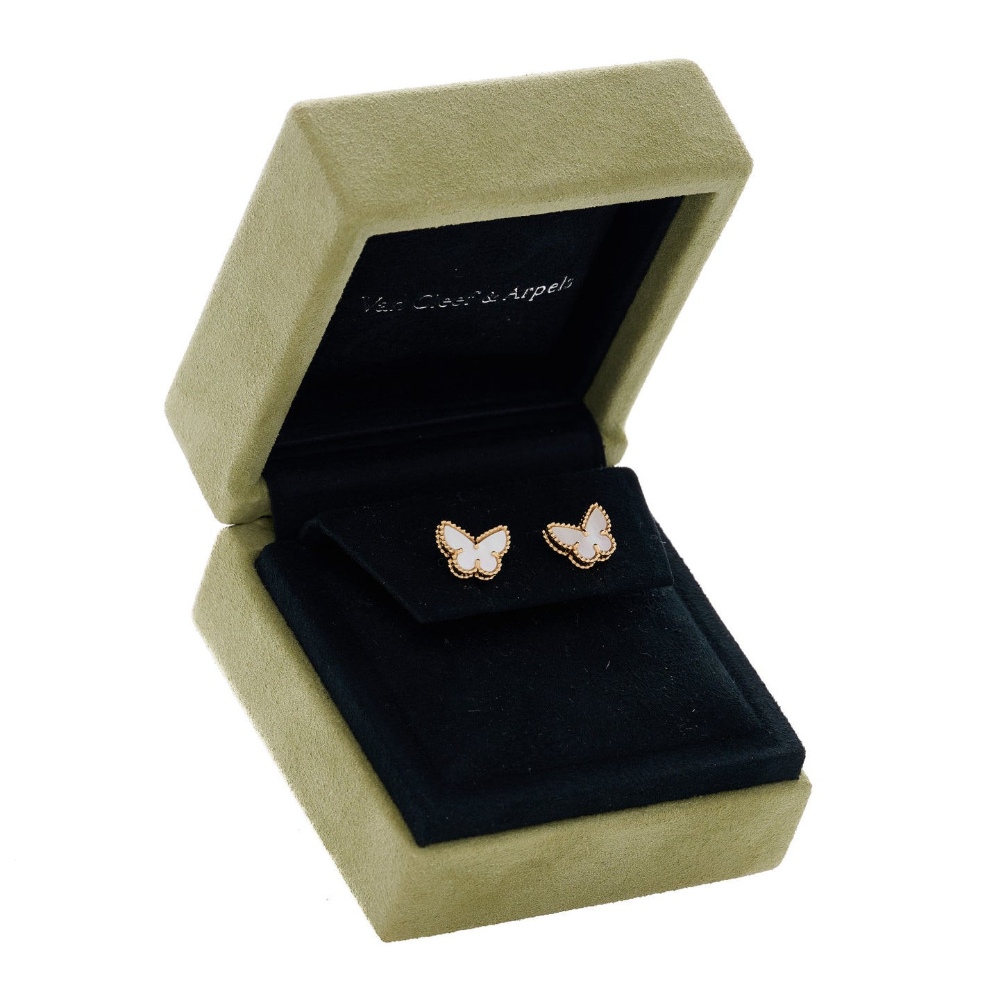 18K Yellow Gold Mother of Pearl Sweet Alhambra Butterfly Earrings
