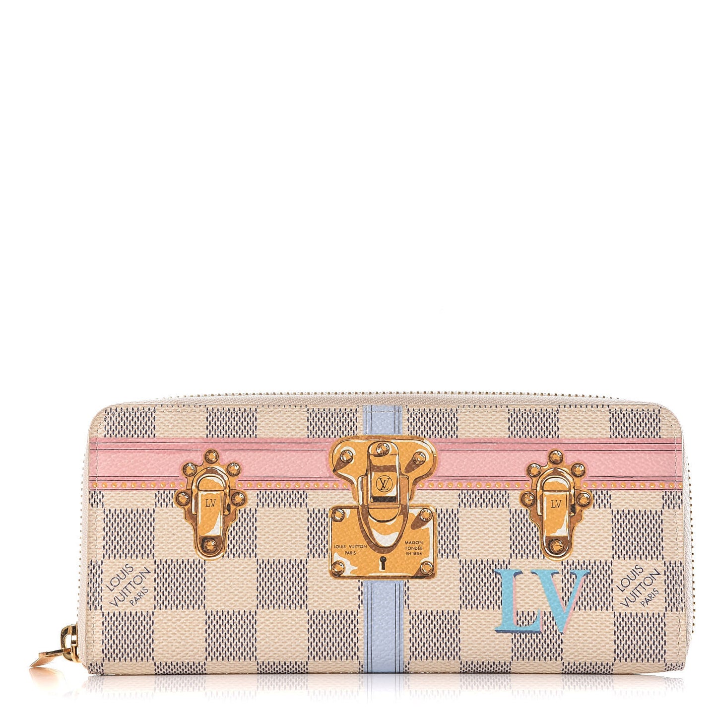 Damier Azur Summer Trunks Clemence Wallet
