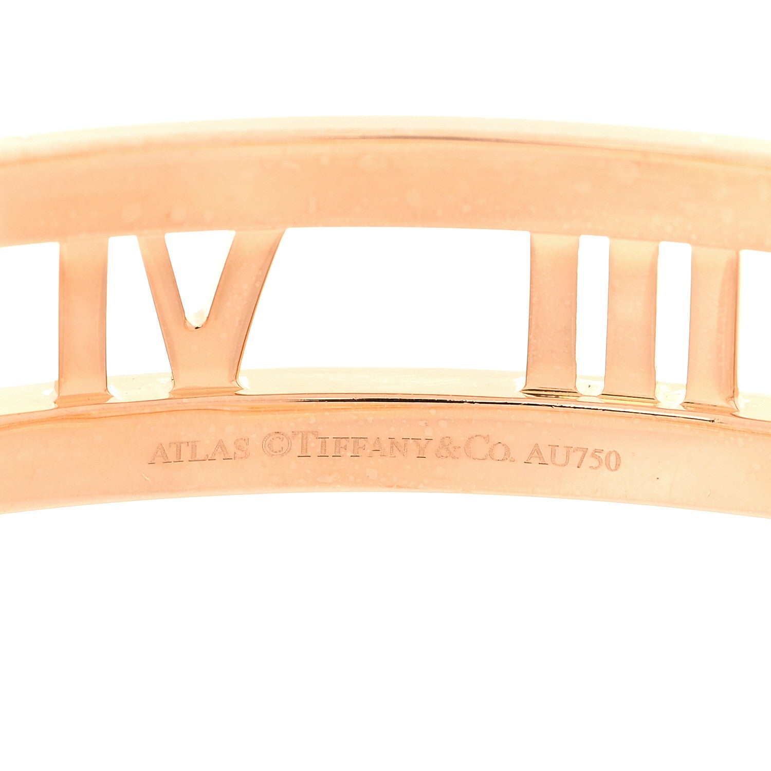 Tiffany 18K Rose Gold Diamond Atlas Open Hinged Bangle Bracelet