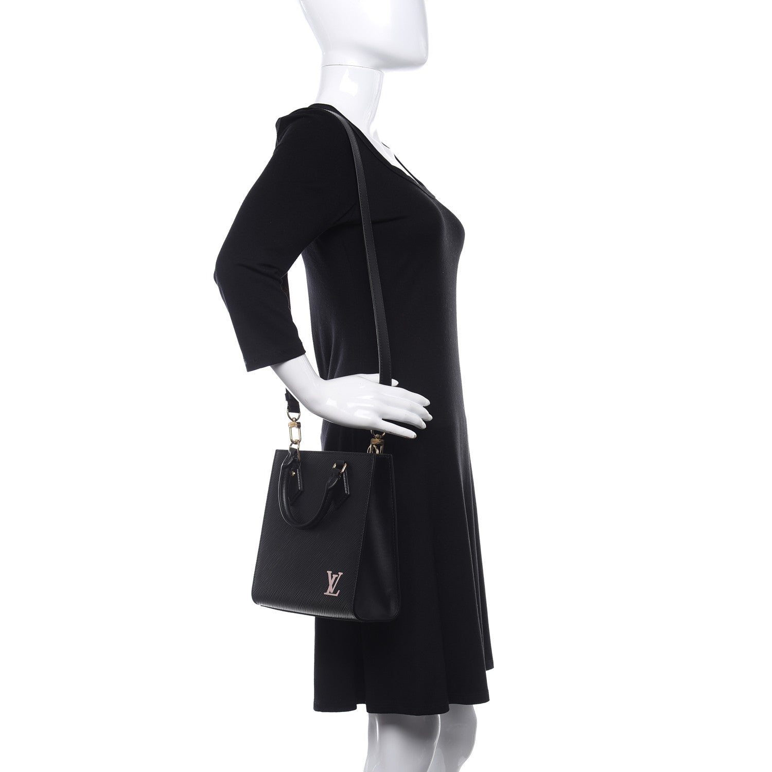 Louis Vuitton Epi Sac Plat BB Black 2 of 10