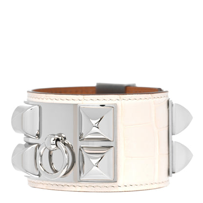 Hermes Matte Alligator Collier de Chien CDC Bracelet T2 Nata 1 of 7