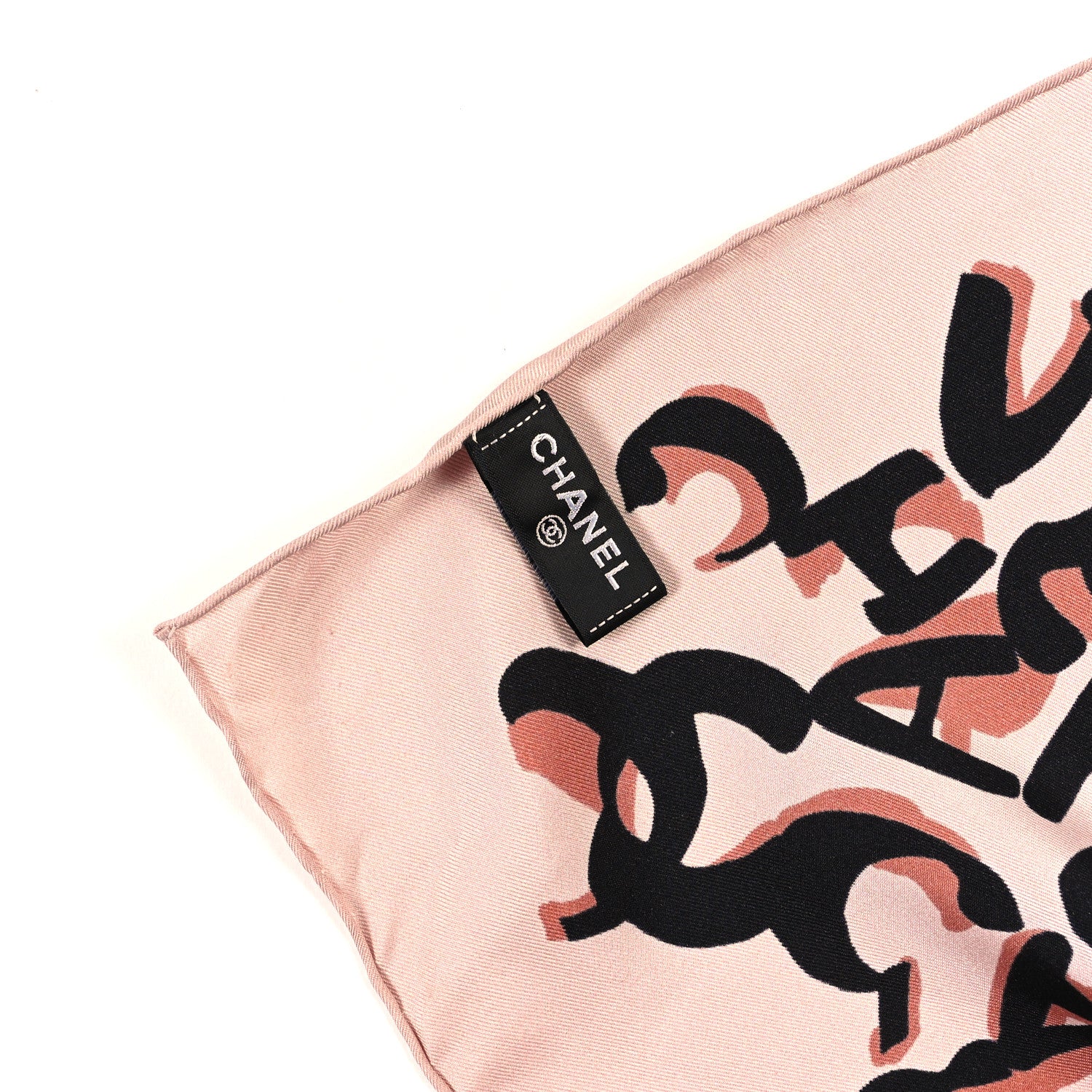 Chanel Silk Logo Scarf Pink 3 of 4