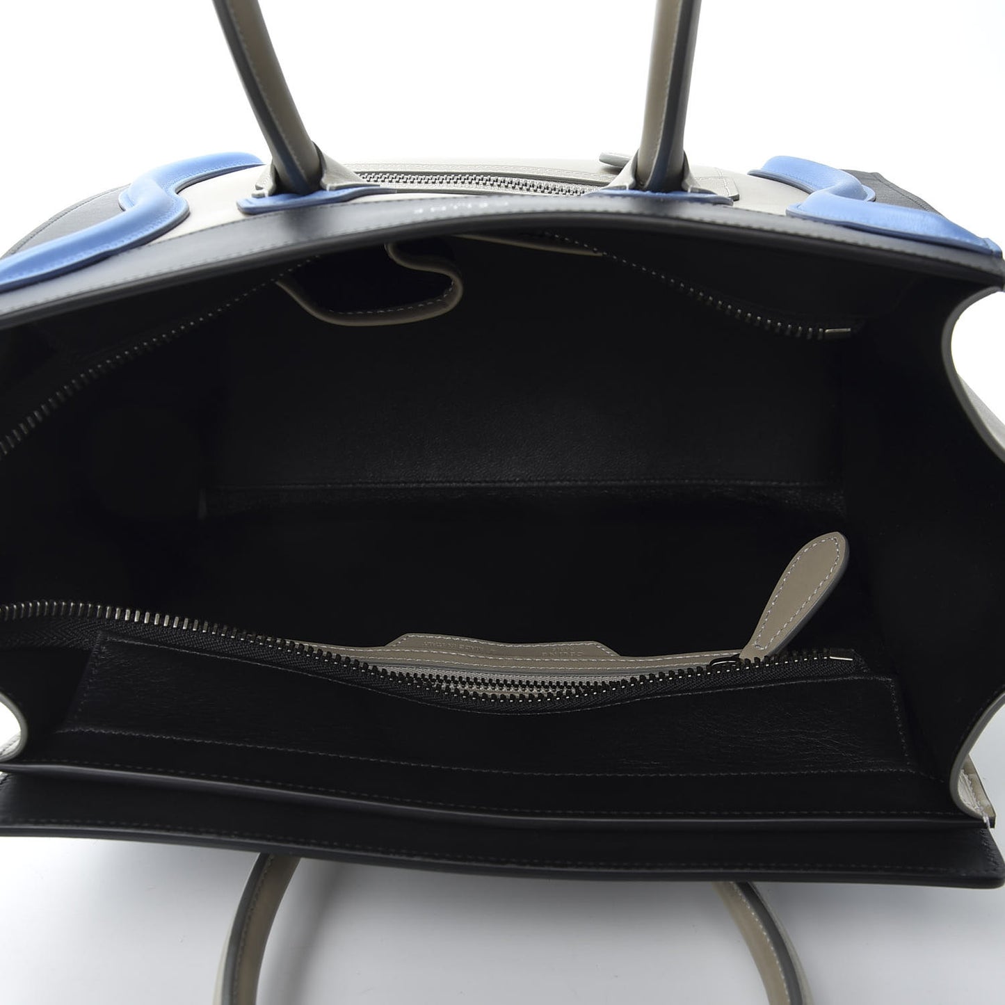 Shiny Smooth Calfskin Micro Tri-Color Luggage Quartz