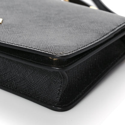 Prada Saffiano Metal Phone Wristlet Crossbody Wallet Black 9 of 9