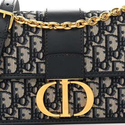 Christian Dior Oblique 30 Montaigne Chain Flap Bag Blue 7 of 9