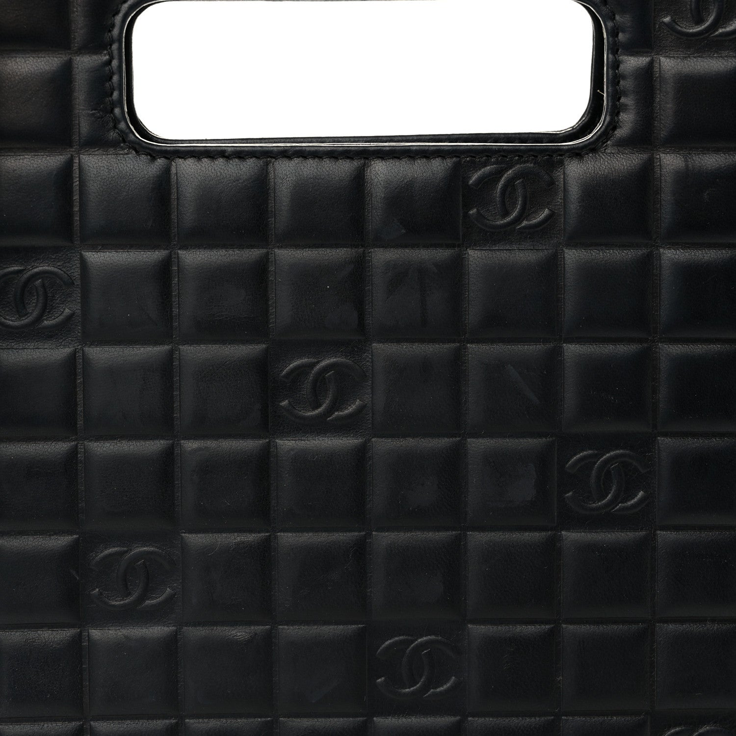 Chanel Lambskin CC Chocolate Bar Quilted Tote Black 8 of 11