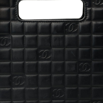 Chanel Lambskin CC Chocolate Bar Quilted Tote Black 8 of 11