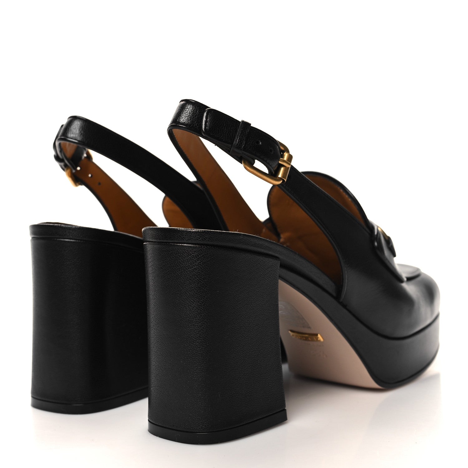 Gucci Quentin Granada Kid Horsebit Slingbacks Pumps 39.5 Black 4 of 11