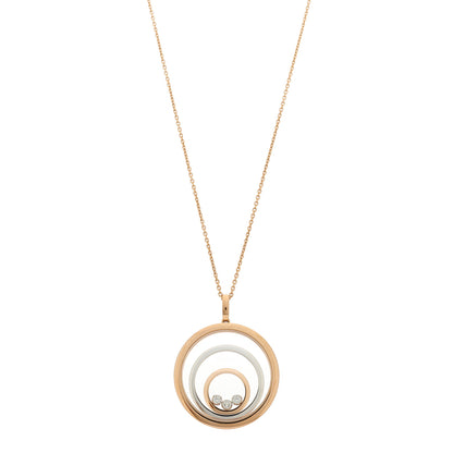 Chopard 18K Rose White Gold Diamond Happy Spirit Pendant Necklace 1 of 5