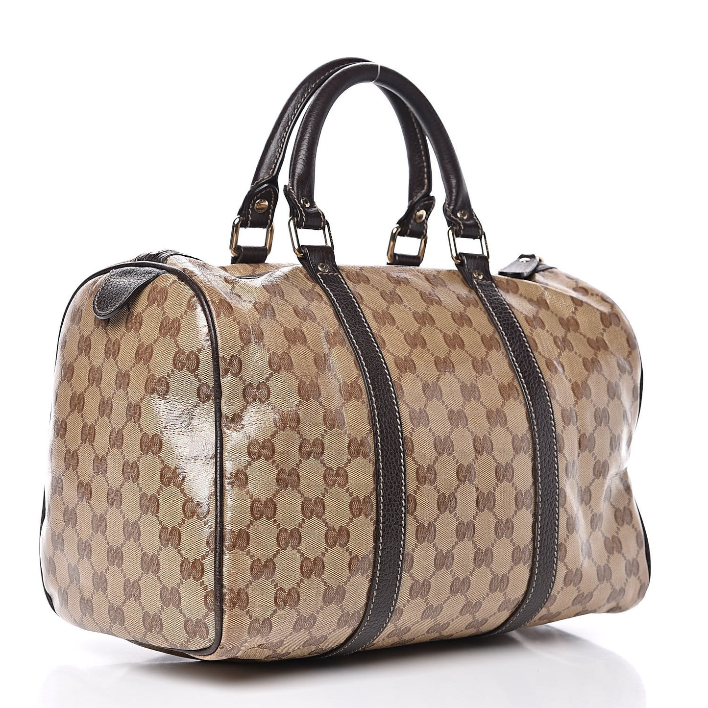 Crystal Monogram Medium Joy Boston Dark Brown