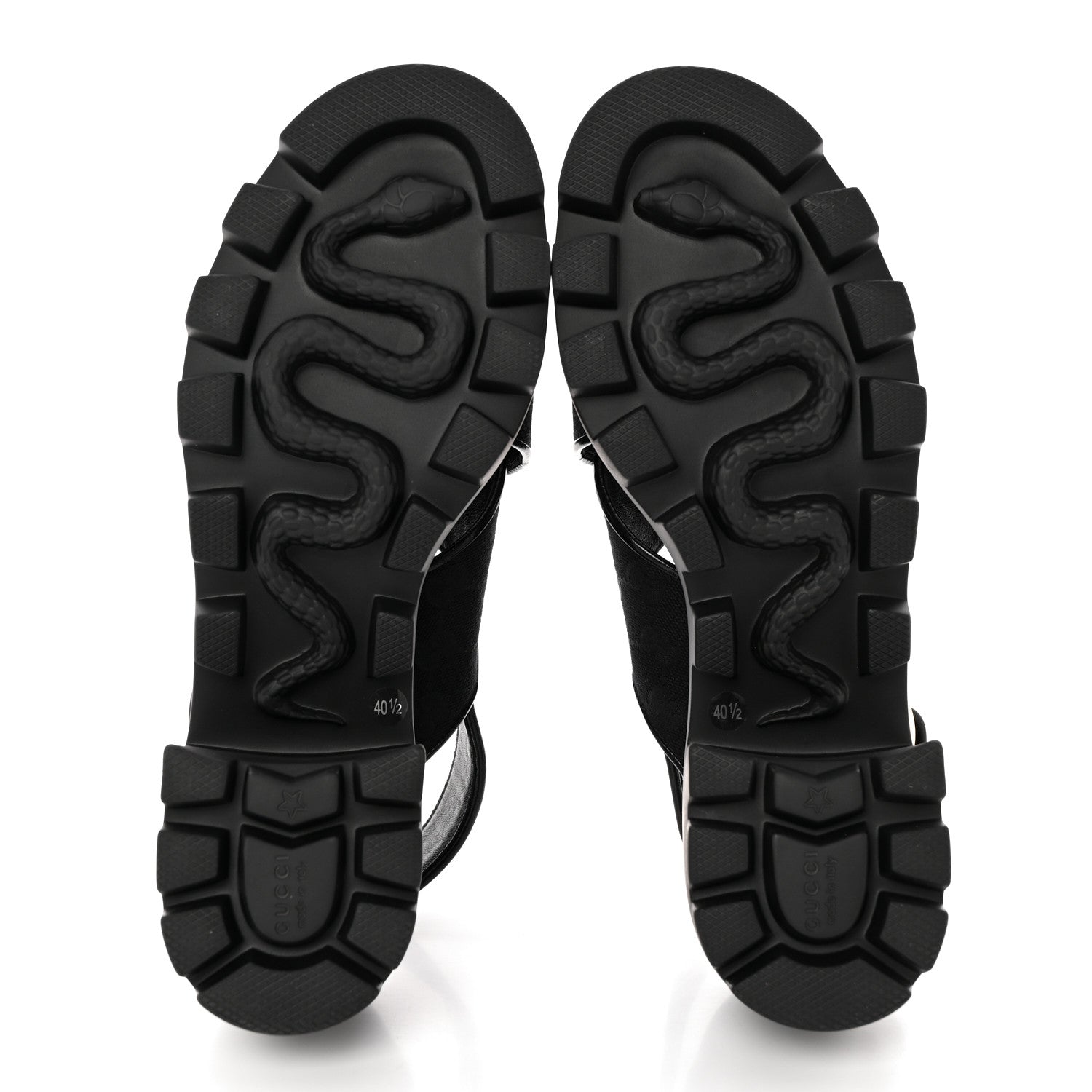 Gucci Monogram Granada Kid Trip 40/72mm Lug Sole Sandals 40.5 Black 5 of 9