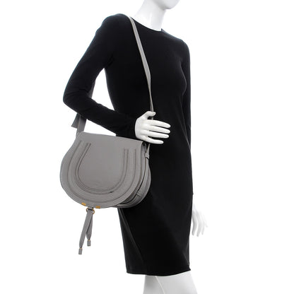 Chloe Calfskin Medium Marcie Round Crossbody Bag Cashmere Grey 2 of 8