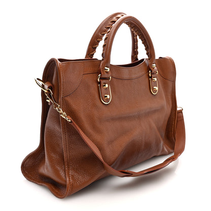 Balenciaga Chevre Gold Metallic Edge Hardware City Marron Terracotta 4 of 11