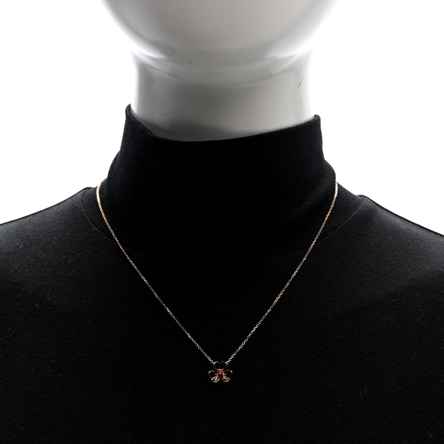 Van Cleef & Arpels 18K Rose Gold Ruby Mini Frivole Pendant Necklace 2 of 5
