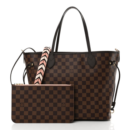 Louis Vuitton Damier Ebene Braided Neverfull MM Pink 3 of 10
