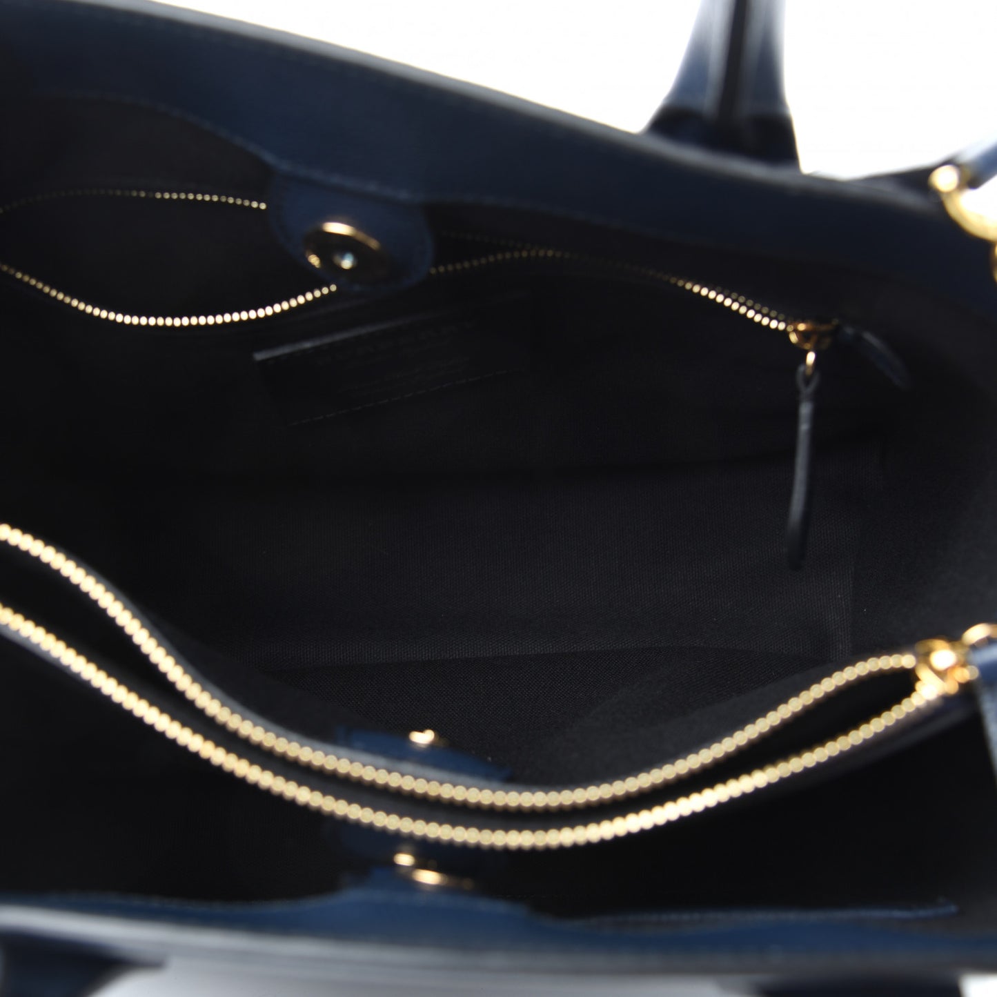 Calfskin House Check Medium Banner Tote Ink Blue