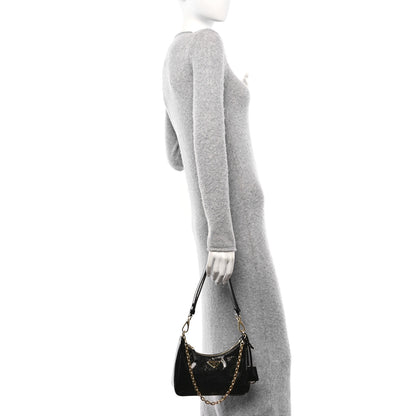 Prada Patent Naplak Re-Edition Mini Shoulder Bag Black 2 of 10