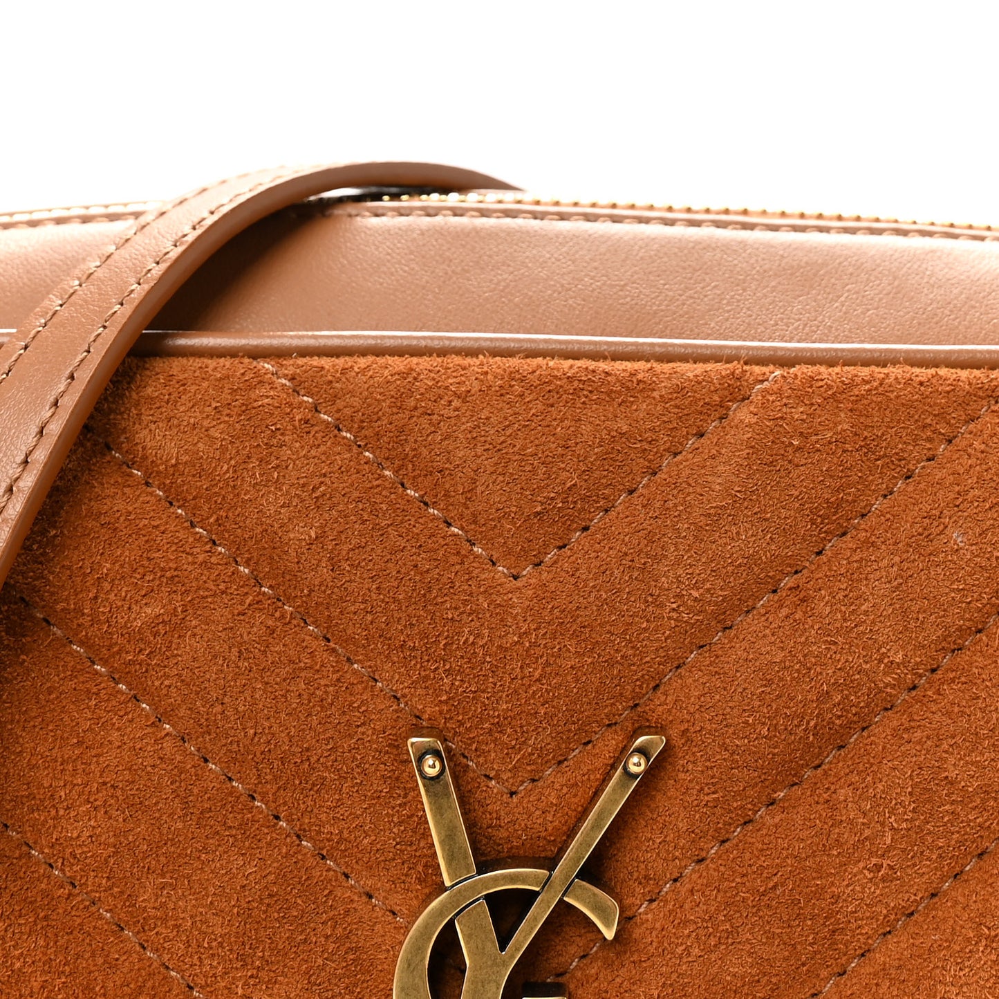 Suede Matelasse Monogram Lou Camera Bag Cinnamon