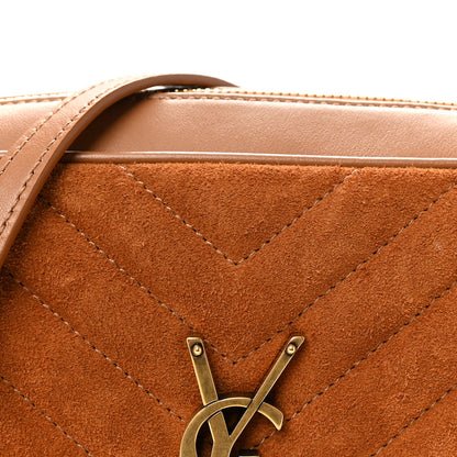 Saint Laurent Suede Matelasse Monogram Lou Camera Bag Cinnamon 7 of 9