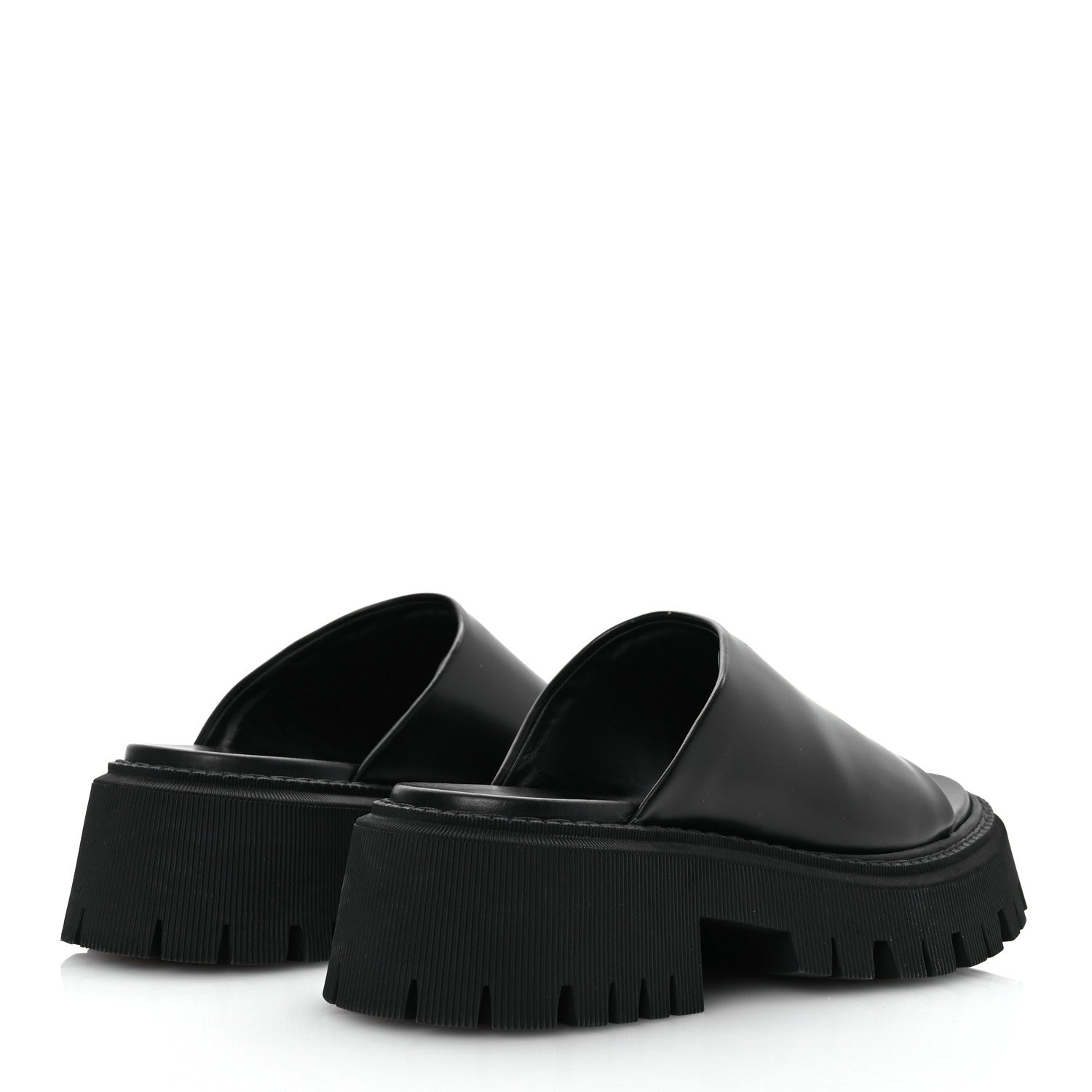 Balenciaga Jive Smooth Calfskin Logo Embossed Womens Tractor Platform 38 Black 5 of 11