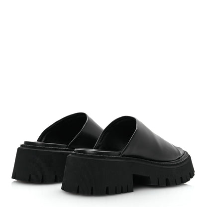 Balenciaga Jive Smooth Calfskin Logo Embossed Womens Tractor Platform 38 Black 5 of 11