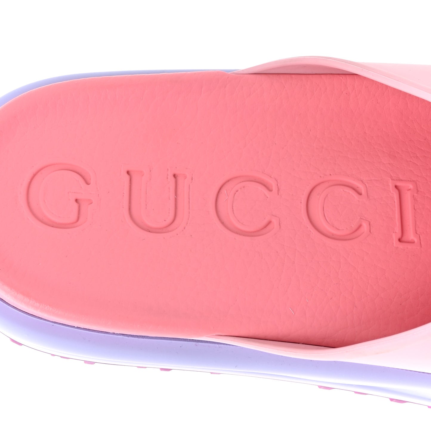 Soft Rubber Womens Interlocking G Platform 42mm Slide Sandals  38 Sugar Pink