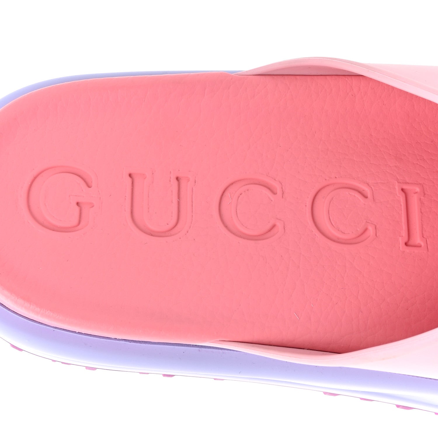 Gucci Soft Rubber Womens Interlocking G Platform 42mm Slide Sandals  38 Sugar Pink 8 of 13