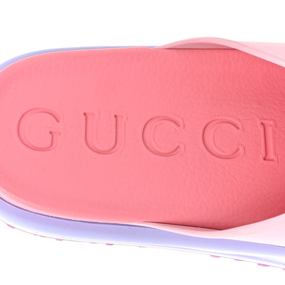 Gucci Soft Rubber Womens Interlocking G Platform 42mm Slide Sandals  38 Sugar Pink 8 of 13