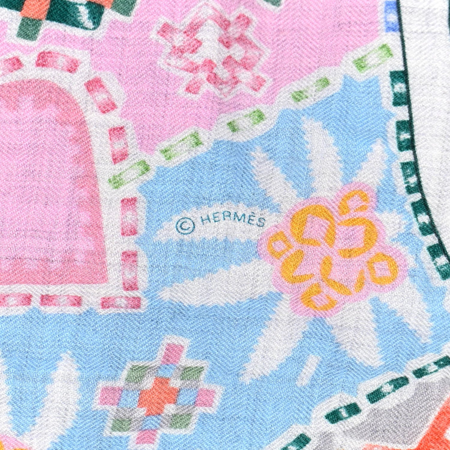Hermes Cashmere Silk En Attendant Ulysse Shawl 140 3 of 5
