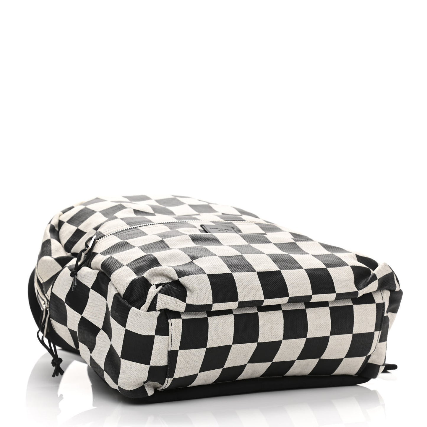 Calfskin Checked Print Nuxx Backpack Black White