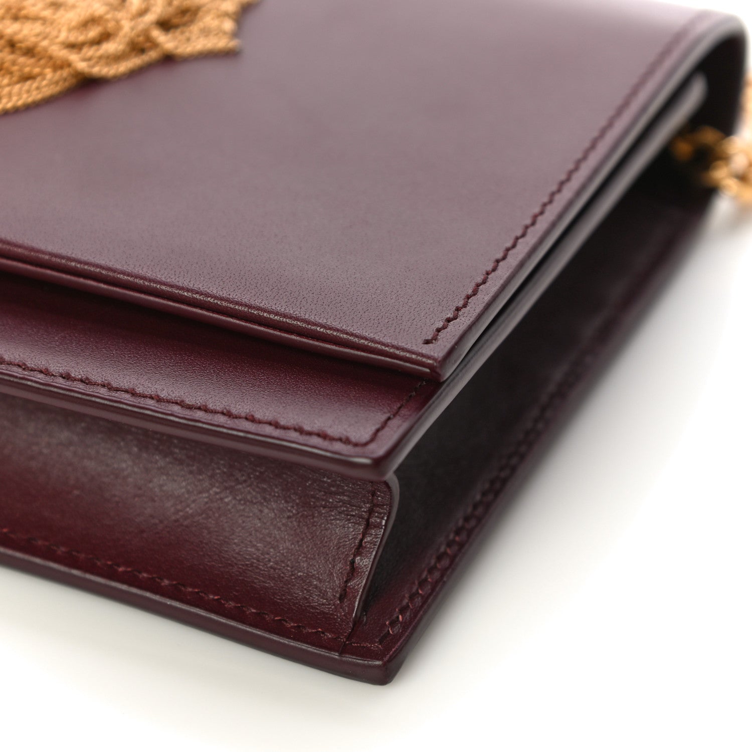 Saint Laurent Smooth Calfskin Classic Monogram Kate Tassel Chain Wallet Pallisandre 8 of 13