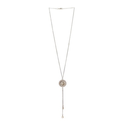 Chanel Pearl Crystal CC Necklace Gold 3 of 4