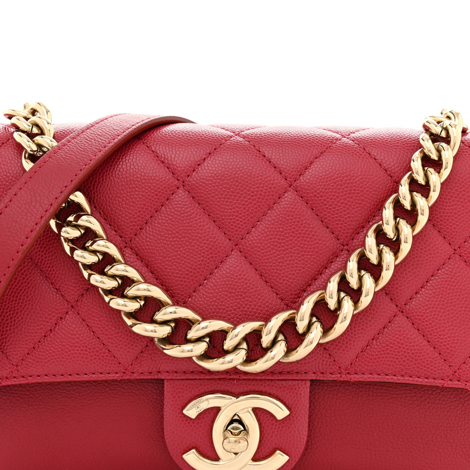 Chanel Caviar Quilted Small Studded Flap Red 8 of 12