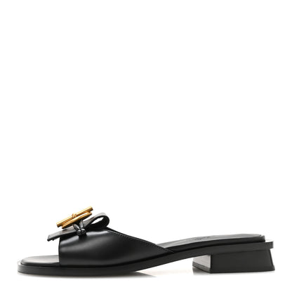Hermes Calfskin Isle Sandals 36.5 Black 1 of 9