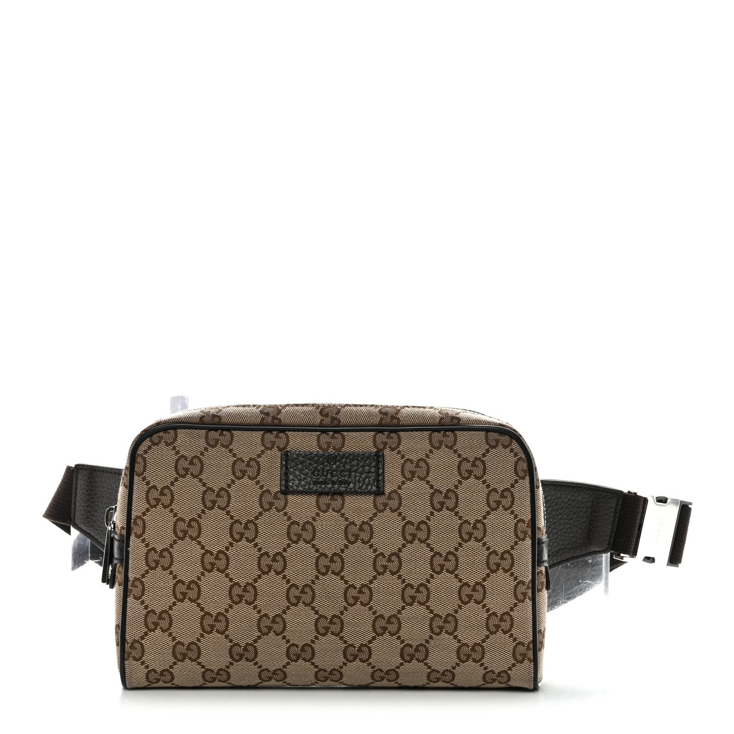 Gucci Monogram Dollar Calfskin Belt Bag Beige Ebony Testa di Moro Marrone Scuro 1 of 11