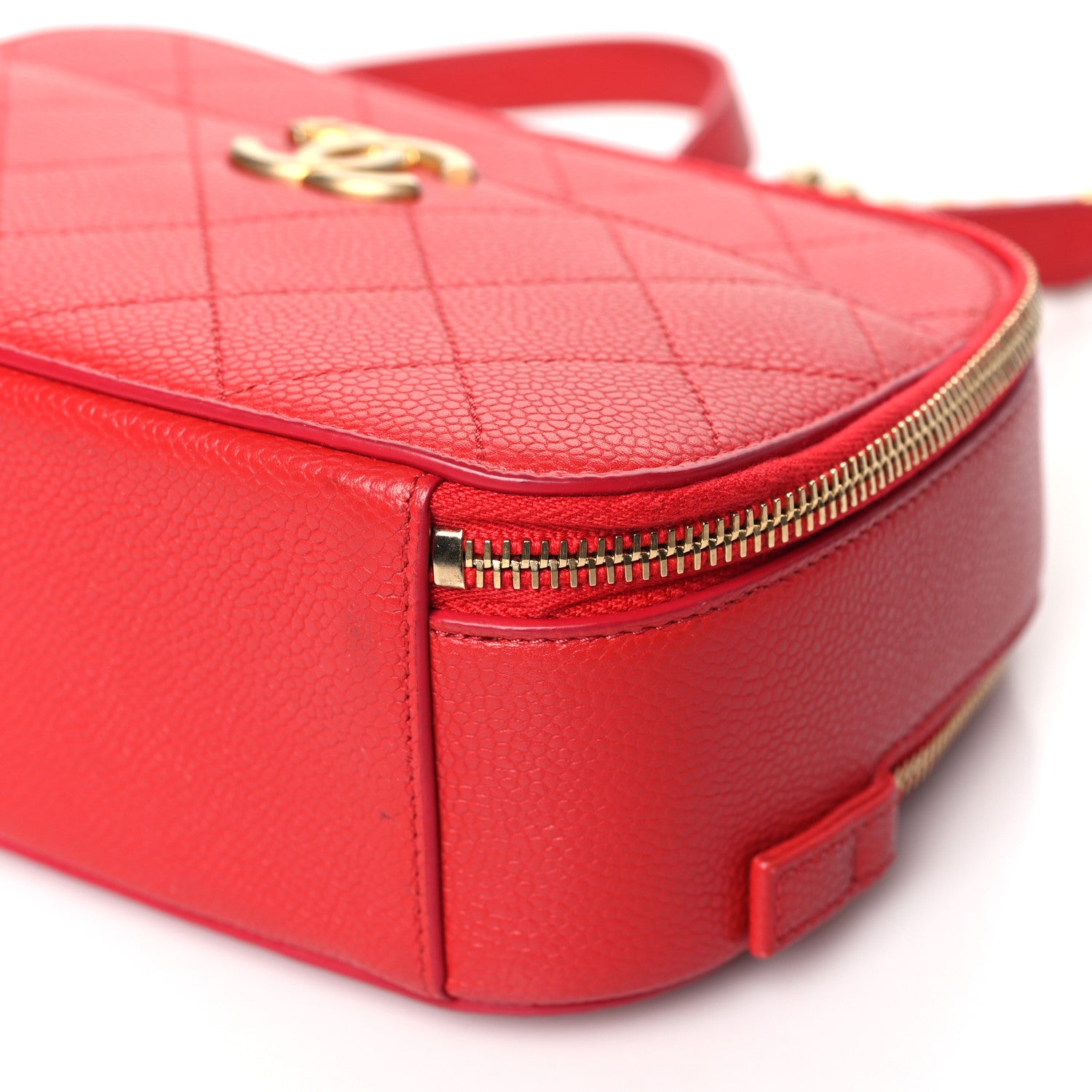 Chanel Caviar Quilted Small Camera Case Red 11 of 12