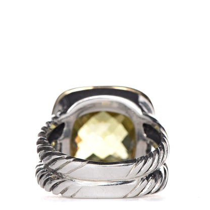 David Yurman Sterling Silver 18K Yellow Gold Peridot 11mm Albion Ring 50 5.5 4 of 5