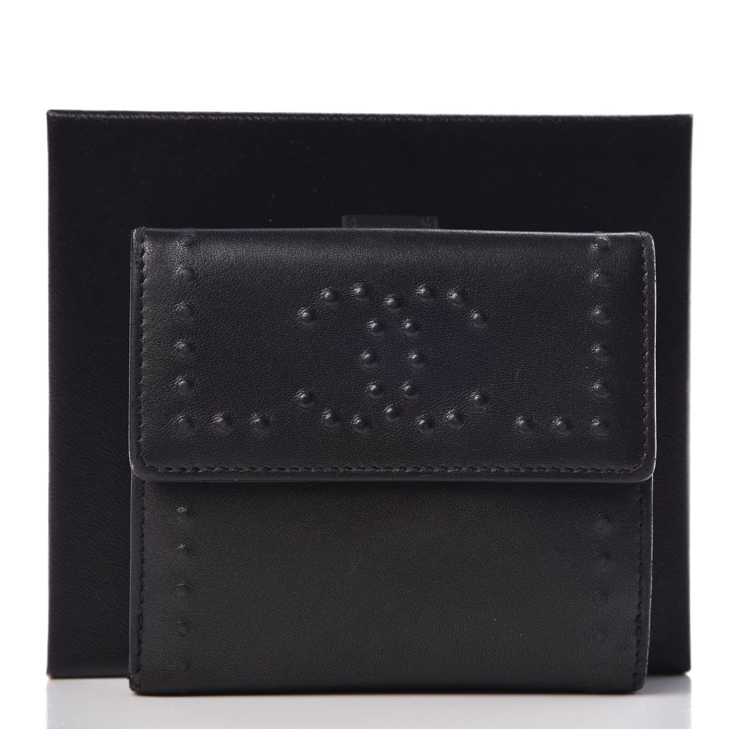 Lambskin CC Double Sided Wallet Black