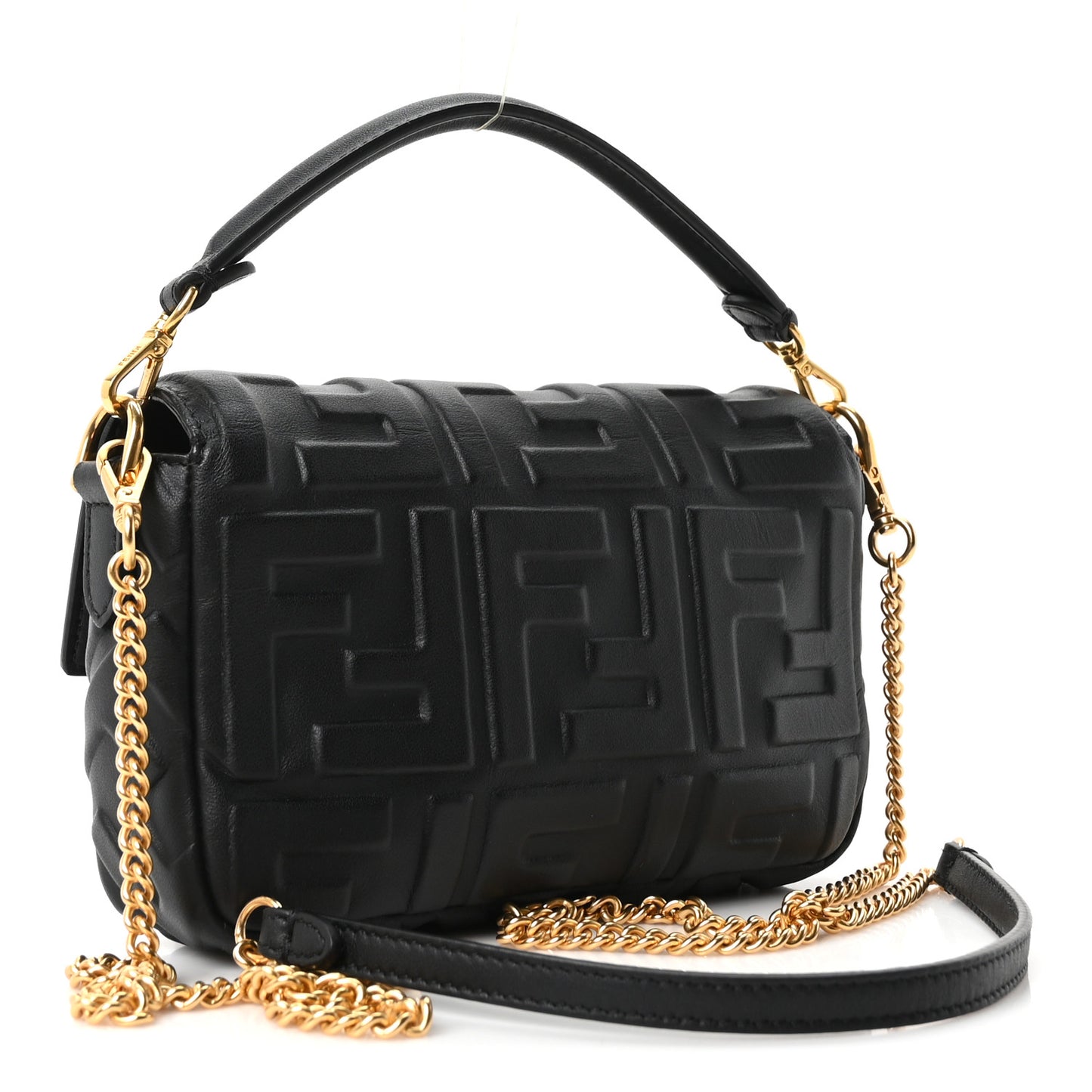 Nappa FF 1974 Embossed Mini Baguette Black