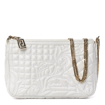 Versace Nappa Barocco Quilted Vanitas Chain Crossbody Bag White 1 of 11