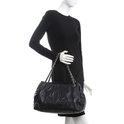 Chanel Calfskin Coco Bengal Open Accordion Tote Black 2 of 9