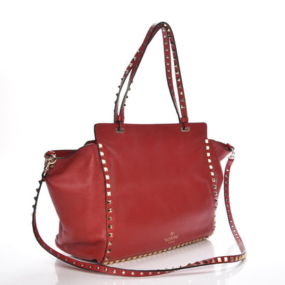 Valentino Garavani Vitello Medium Rockstud Tote Rosso Valentino 4 of 7